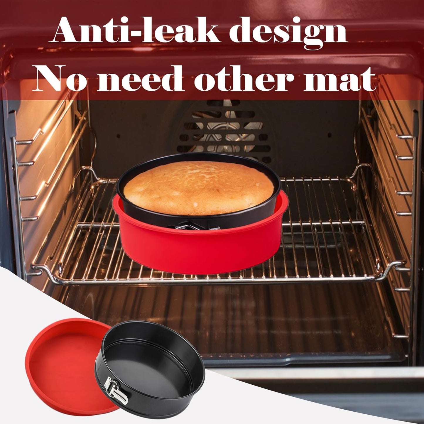 SOV Silicone Springform Pan Protector for 7.5inch Pans, Silicone Cheesecake Waterbath Pan Protector for Preventing Water from Entering (10 inch)