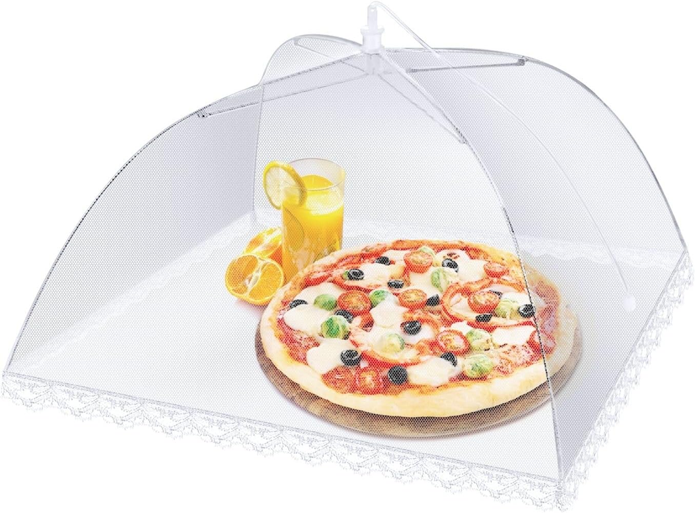 Flexzion Food Cover Tent - Pop Up Mesh Screen Net Umbrella Covers Keep Out Flies, Bugs, Mosquitos, Wasps Pefect for Outdoor Picnic, BBQ, Camping, Fruit Dinner Protection, Reusable and Collapsible