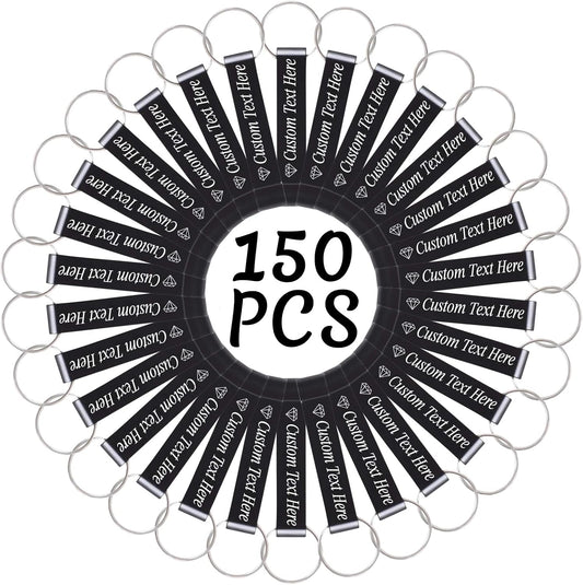 150PCS Personalized Bottle Opener Keychain Bulk Custom Beer Bottle Opener with Logo Text Engraved Wedding Bottle Opener Favors Customized Gifts for Guests Baby Shower Birthday Party-Black