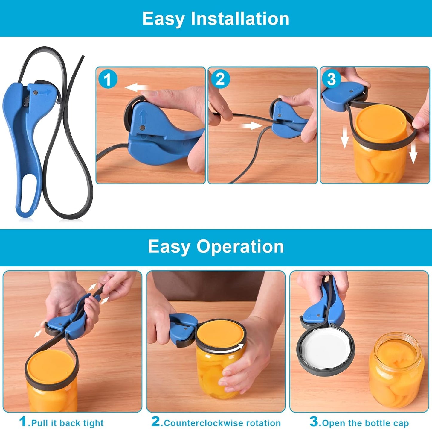 Jar Opener, jar opener for Weak Hands,Jar Lid Opener Tool,Jar openers for Seniors with Arthritis