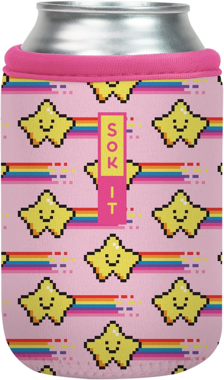 Sok It CanSok Sleeve for Beer & Soda Insulated Neoprene Cover (Super Star, 12oz Can Sleeve)