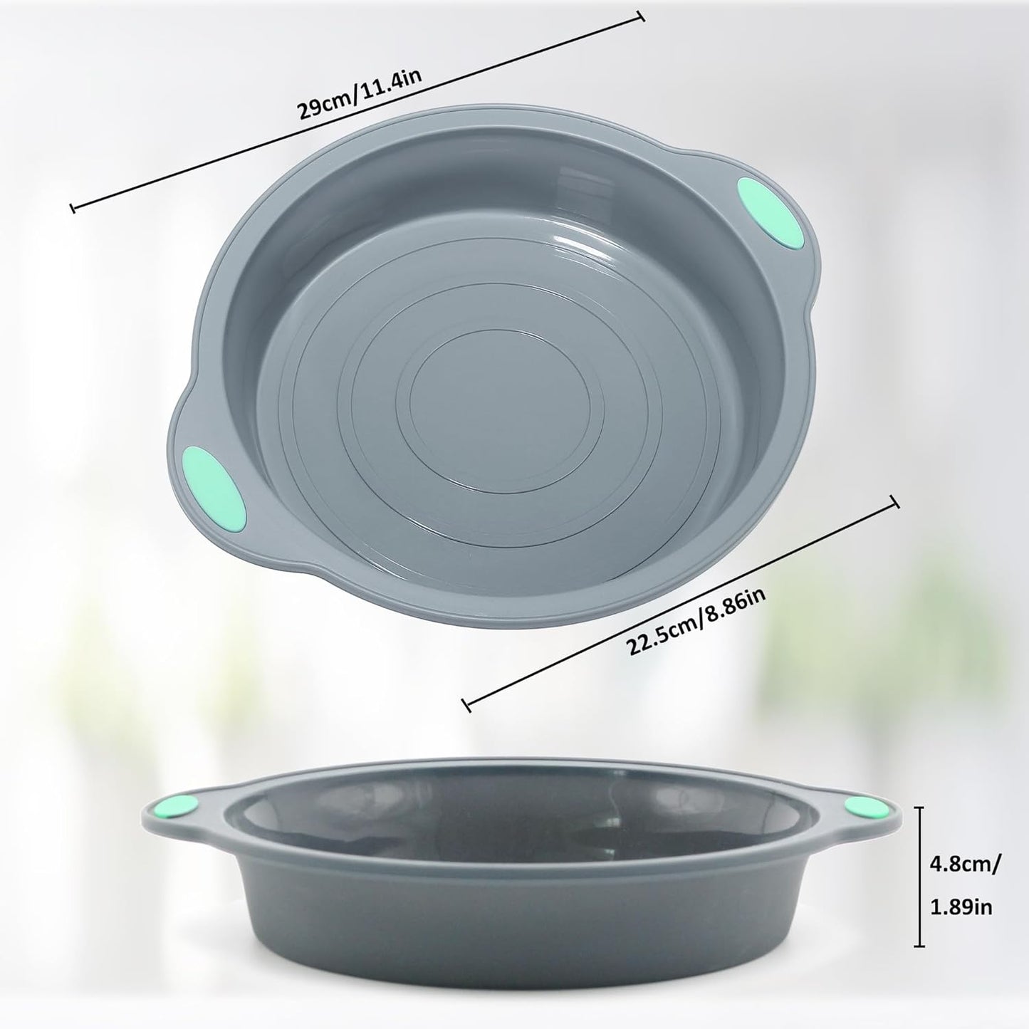 To encounter 9 Inch Silicone Round Cake Pans, 2 Pack Nonstick Silicone Baking Pans Set, Food Grade Cake Molds, with Metal Reinforced Frame More Strength