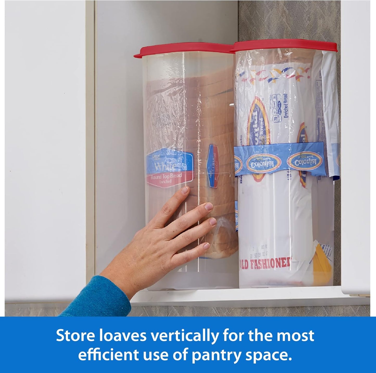 Buddeez Bread Buddy Bread Box – Red Lid, Pack of 2