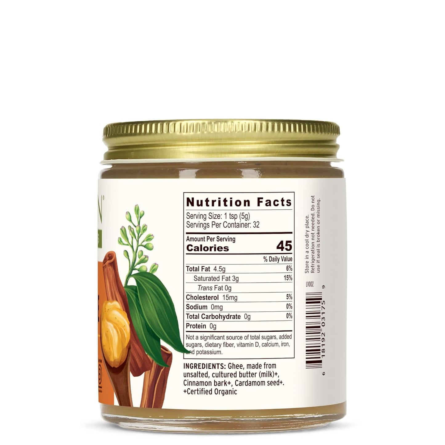 Banyan Botanicals Chai Spiced Ghee – Cultured Organic Ghee (Clarified Butter) with Cinnamon & Cardamom – Tasty Oil & Butter Alternative for Cooking & Baking – 5.65 oz – Non-GMO Gluten Free Vegetarian