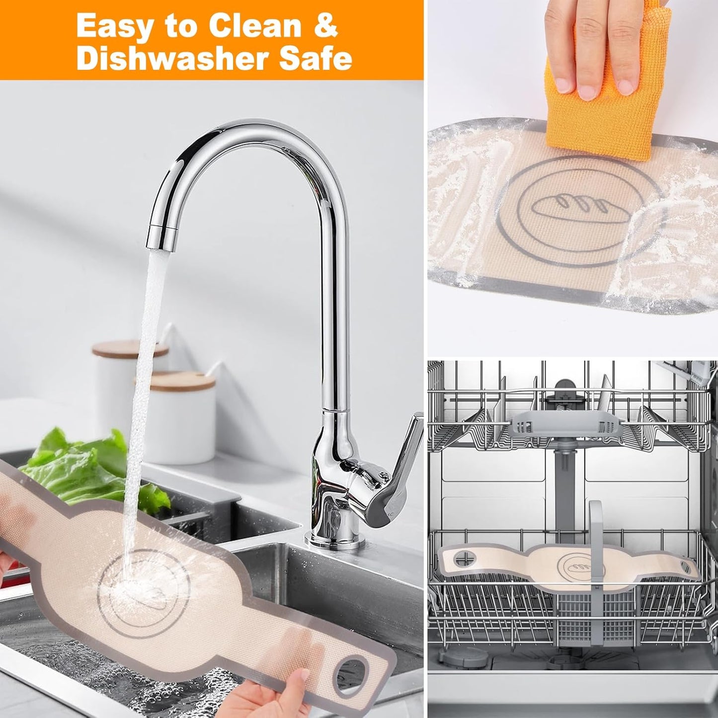 Philorn Silicone Bread Sling for Dutch Oven 2 Pcs, Reusable Silicone Bread Baking Mat With Extra Long Handles Non-Stick & Easy to Clean for Transfer Sourdough, Oval and Round