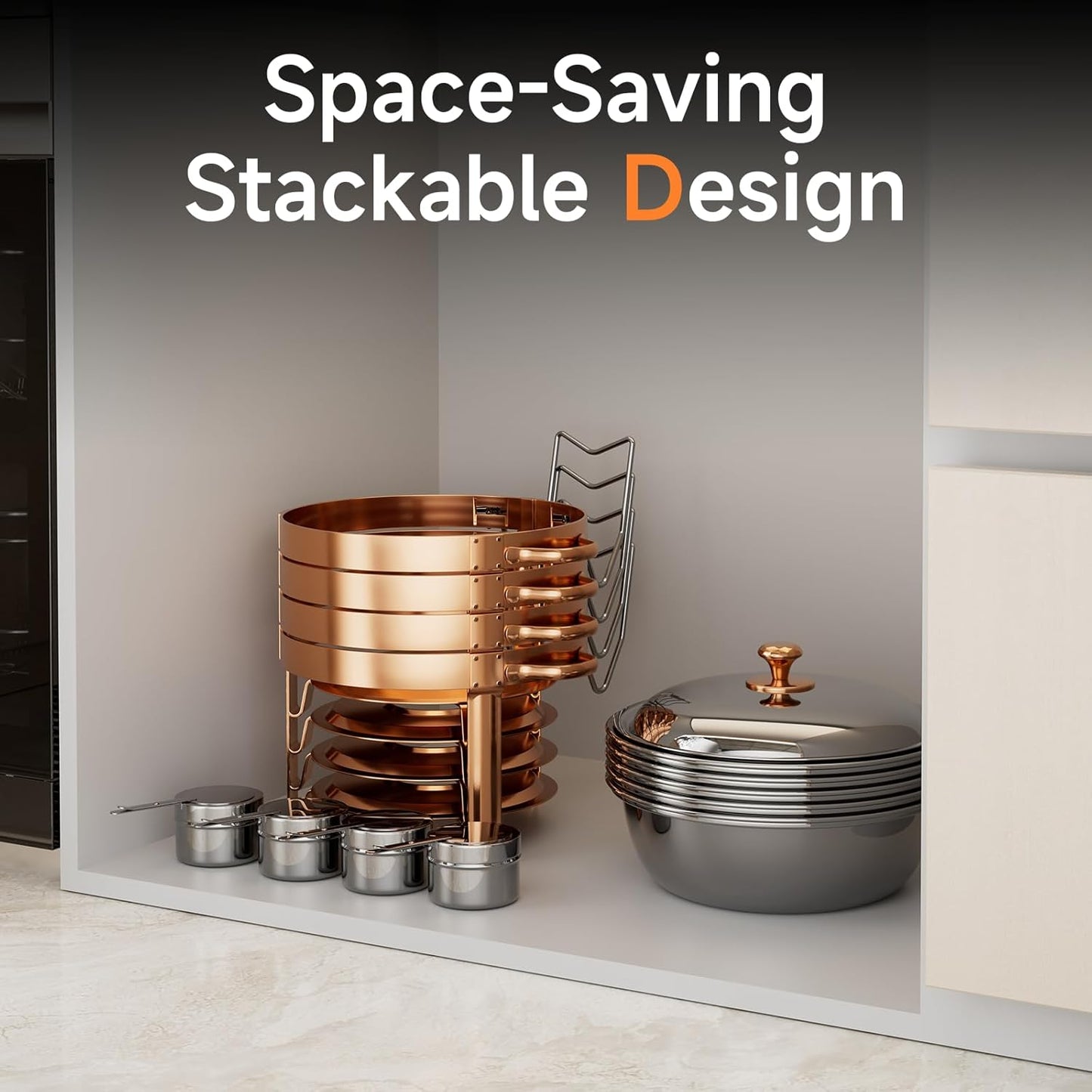 Chafing Dishes for Buffet, 4 Pack 5QT Round Stainless Steel Chafing Dish Set for Home Parties, Christmas Gatherings, Catering Events Complete Buffet Warmer Set (Rose Gold 4)