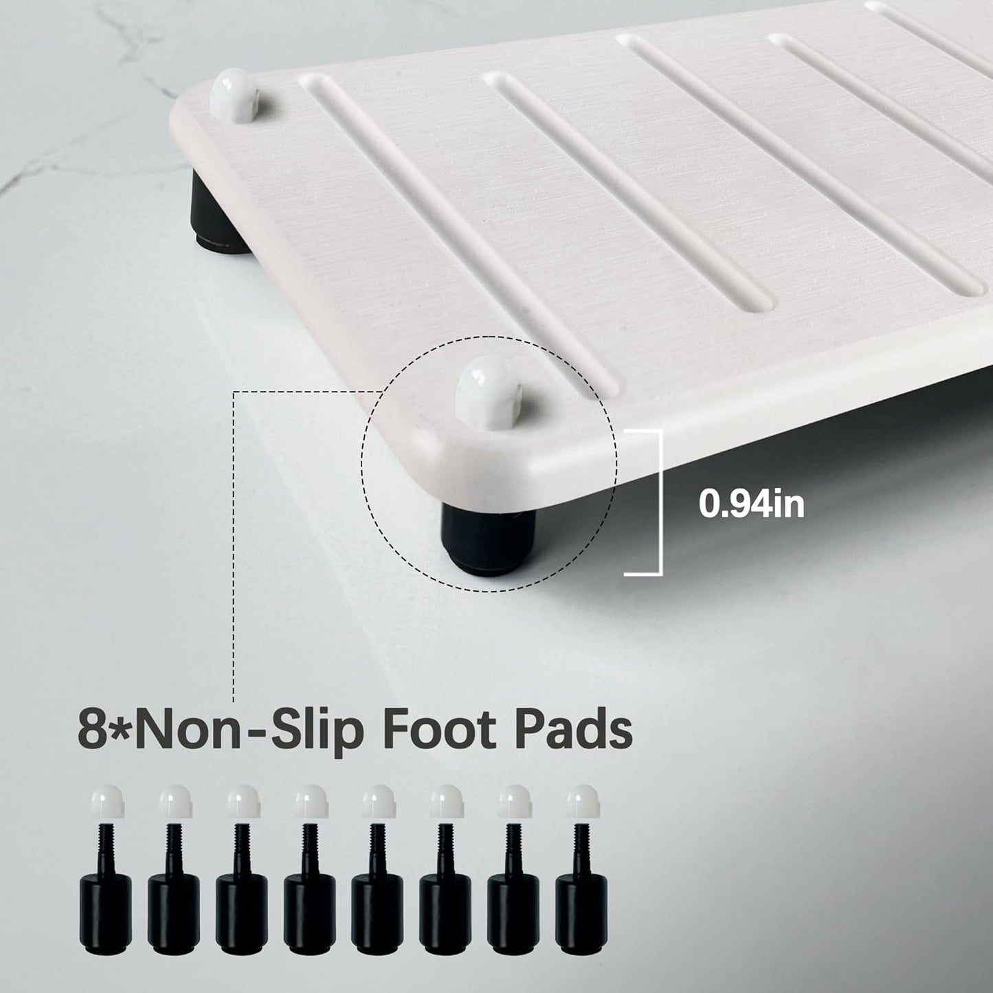 2PCS Water Absorbing Stone Drying Mat for Bathroom Sink & Kitchen Counter Organizer, Instant Dry Soap Dispenser Sponge Holder, Sink Caddy, Vanity Tray (10"x5"-White)