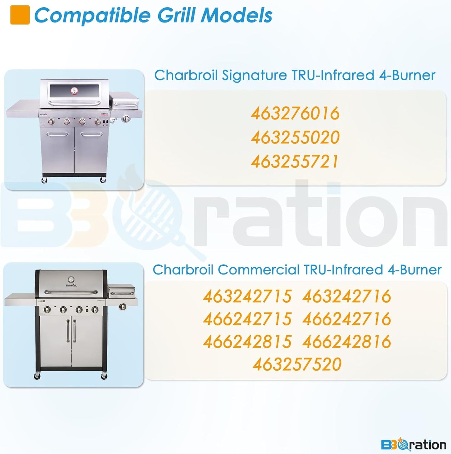 17" Grill Grates and Emitter for Charbroil TRU Infrared 4-Burner 463255020 463242715 463242716 463276016 466242715 463257520 Parts for Charbroil Grill Replacement Parts
