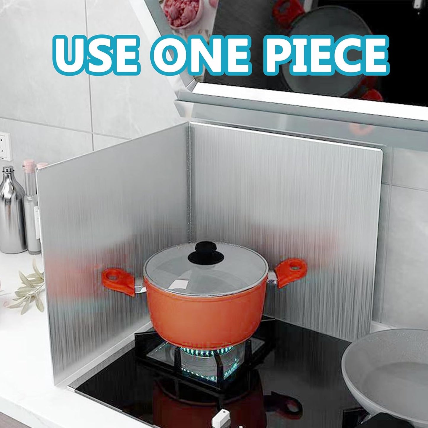 2 PCS Stove Grease Splatter Screens Guard | Range Backsplash Splatter Guard for Wall | 2 Sided Foldable Splash Shield Metal Panel Protector for Cooking, Stainless Steel, 15.7 X 15.7 X 15.7 Inches