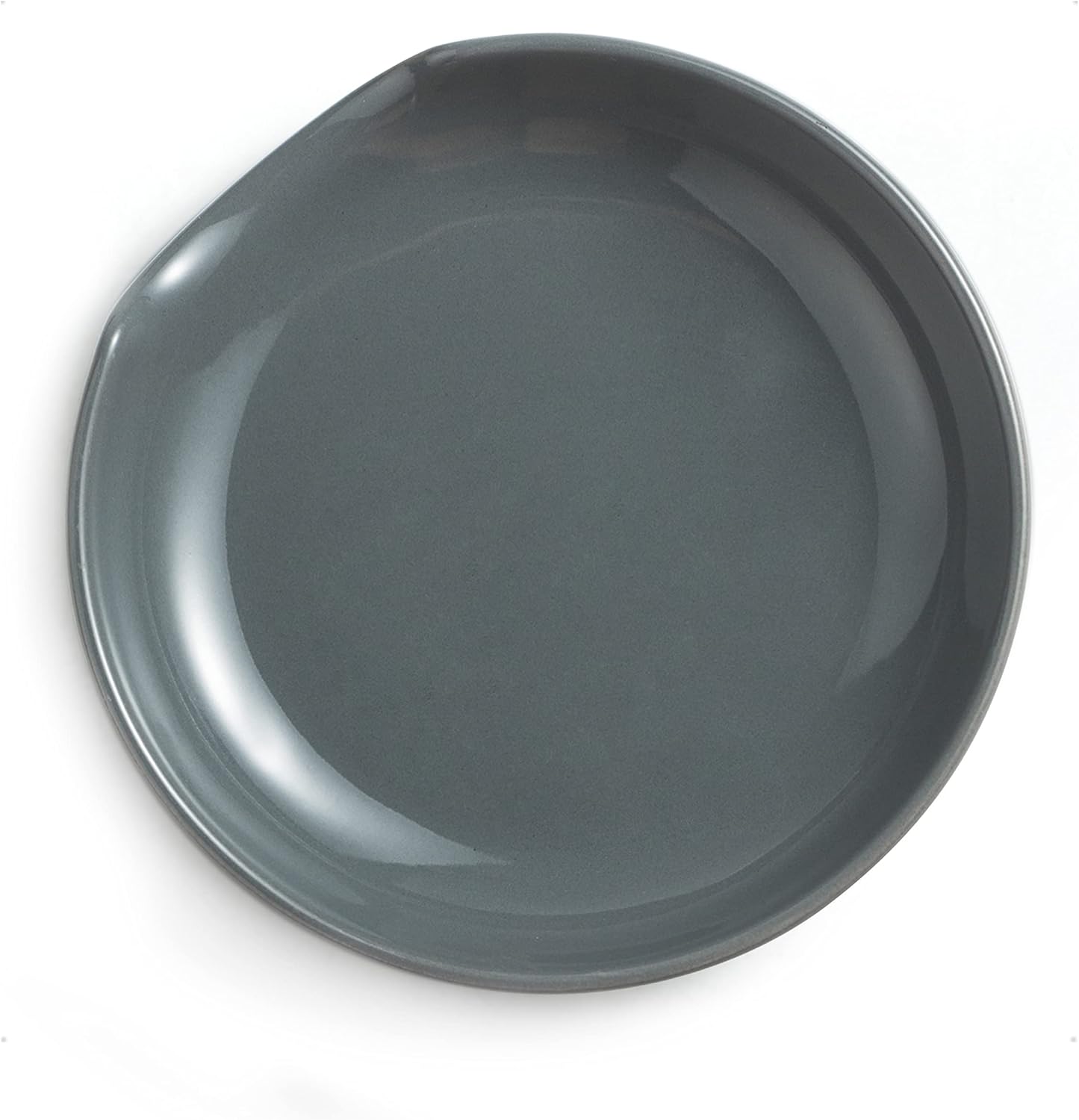 Porcelain Spoon Rest with Drip Tray for Multiple Utensils, Cooking Spoon Rest & Spoon Holder for Stove Top, Kitchen Utensil Holder for Spoons, Ladles, Tongs & Spatula, for Christmas, Gray