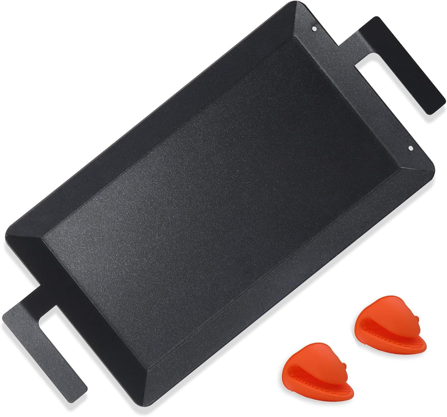 SafBbcue Carbon Steel Griddle Plate for Gas Grill, Carbon Steel Pan for Stove Top, Flat Top Griddle for Outdoor Charcoal Grill, Direct Flame Safe & Induction Compatible, Universal Multi-Use 24" x 10"