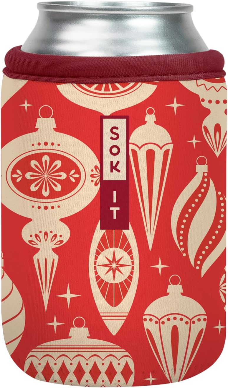 Sok It CanSok Sleeve for Beer & Soda Insulated Neoprene Cover (Vintage Baubles, 12oz Can Sleeve)