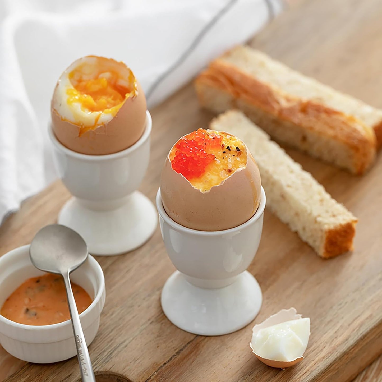 Egg Cups Set of 6 Ceramic Egg Stand Holder Kitchen Egg Cup Small Fruit Cup Snack Candy Cup Egg Cups for Soft Boiled Eggs Breakfast Party Dinning 2.56 x 1.97 inch