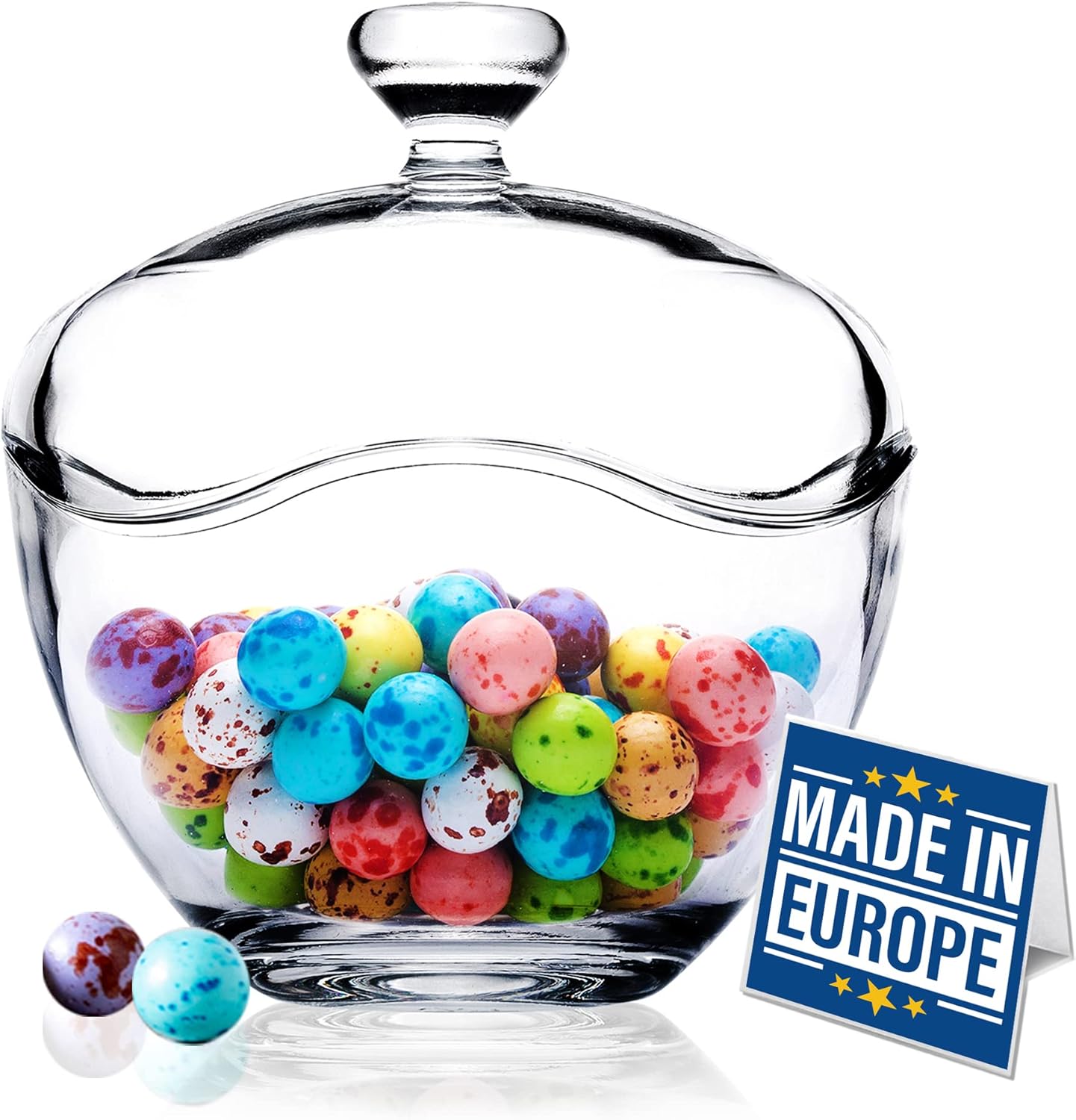 Volarium Candy Jars for Candy Buffet, Candy Dish with Lid, Glass Bowl and Food Storage Container, Decorative Cookie Jars, Apothecary Jars