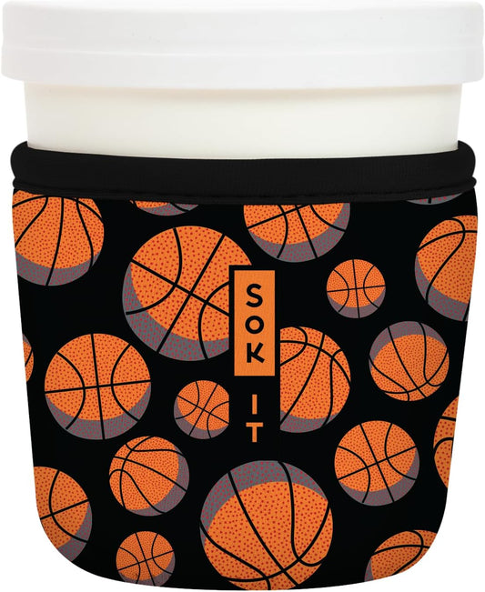 Sok It IceCreamSok Insulated Neoprene Cover (Basketball, Tapered Ice Cream Pints)