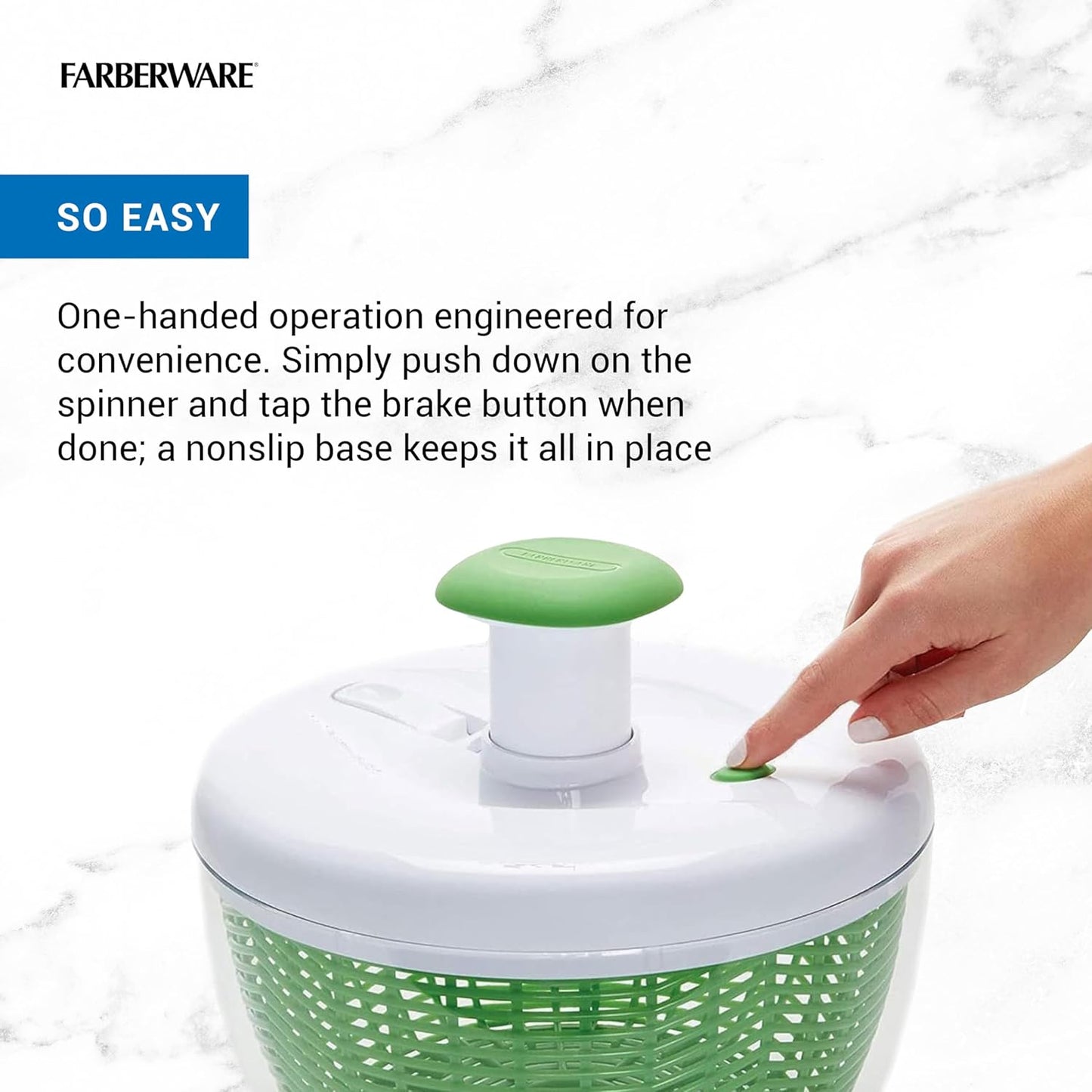 Farberware Professional Pump Small Salad Spinner with Bowl featuring Non Slip Grip, Small 3.16 Quart, Colander and Built in draining System for Fresh, Crisp, Clean Salad and Produce, Green