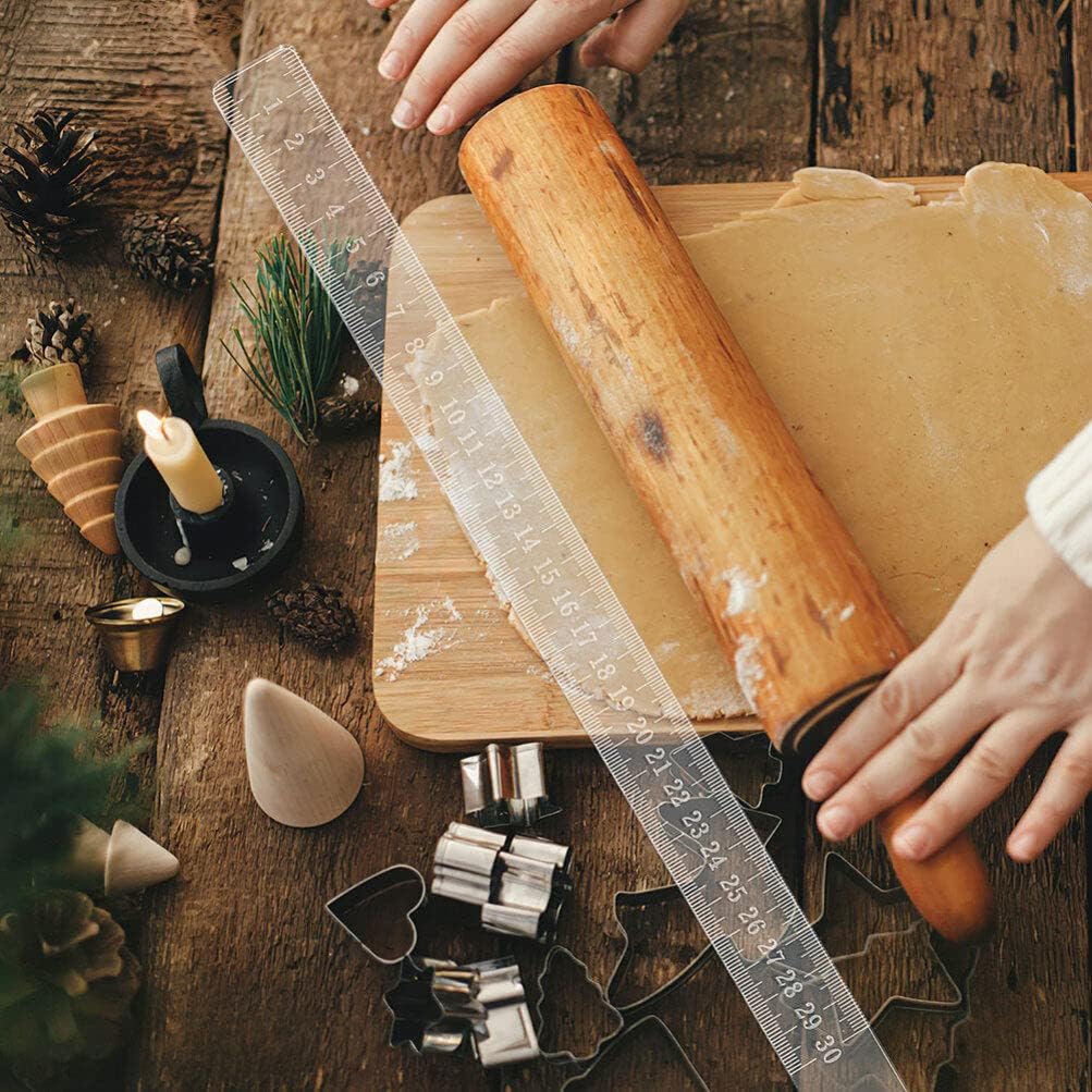 2 Pairs Rolling Strip Pin Rail Track Bar Leveler Leveling Device for Pastry Baking Cookies Transparent(3mm&5mm)