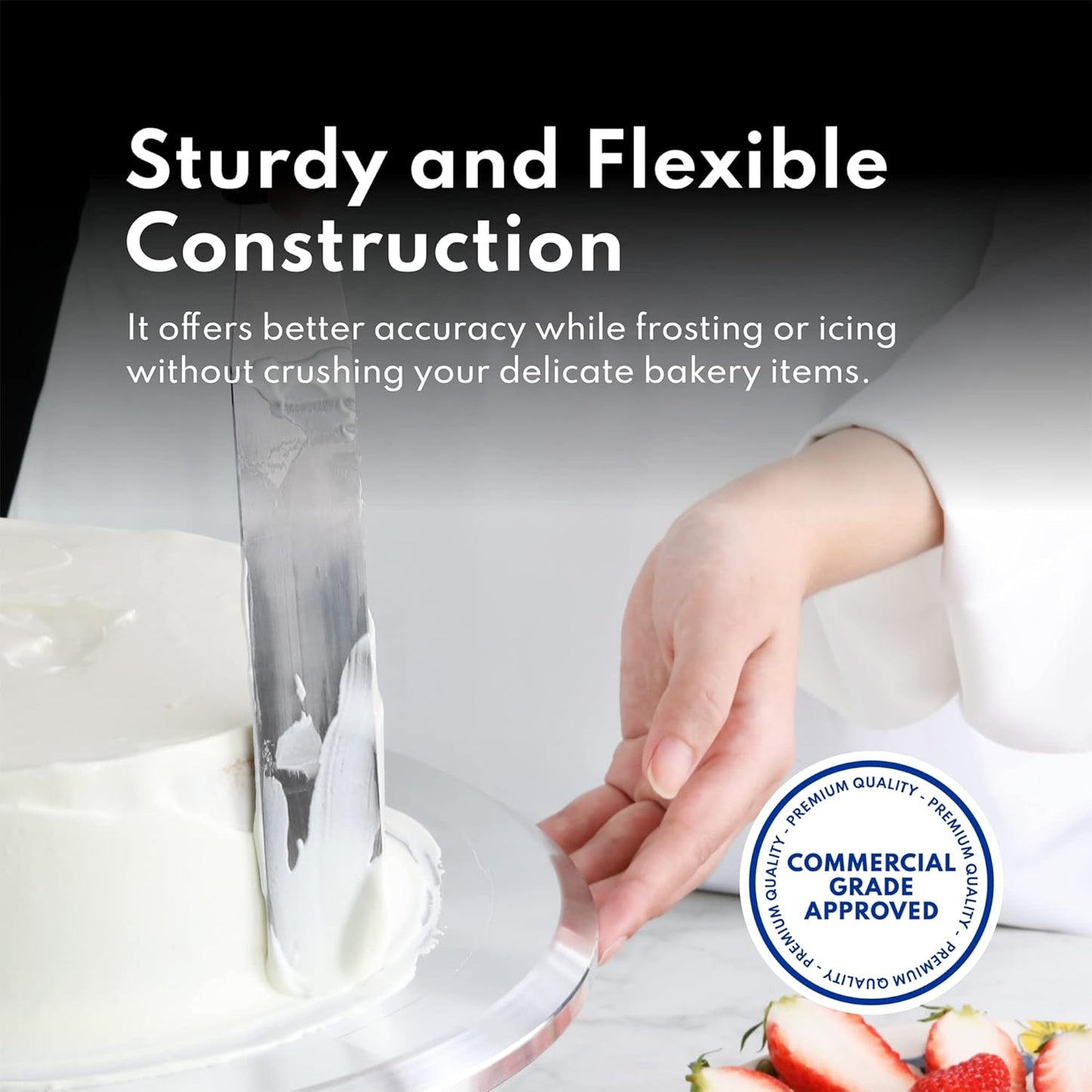 New Star Foodservice 38088 Straight Icing Spatula, 10-Inch Blade, 15-Inch Overall, Silver