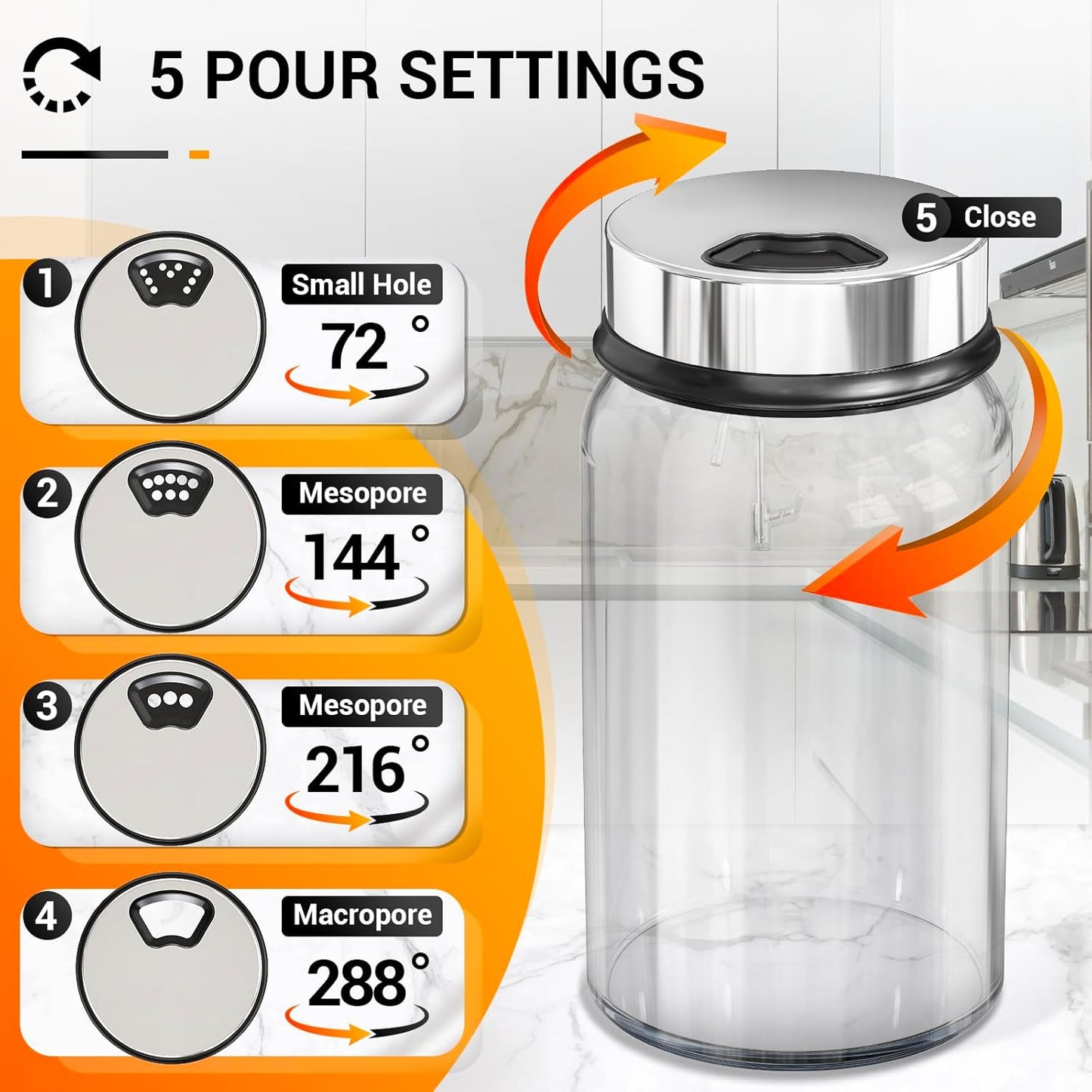 Segarty Glass Spice Jars with Shaker Lid, 6 Pack 6 oz Empty Spice Jar with Labels, Seasoning Containers Spices Bottles Set with 136 Stickers, 1 Chalk Pen, 1 Brush, Salt Pepper Shakers for Kitchen