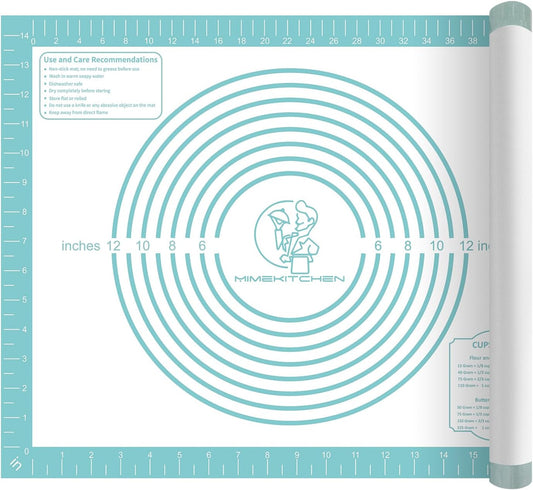 Non-Stick Silicone Pastry Mat, Thick Silicone Baking Mat - Dough Mat for Rolling, Silicone Mat for Baking Cookies Macarons Bread, Extra Large 26 x 16 Inch