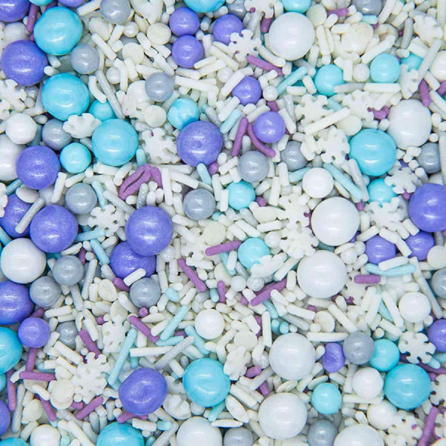 Frozen Sprinkles for Cake Decorating - Blue and White Sprinkles for Frozen Cake Decorations with Edible Snowflake, Jimmies, Nonpareils, Sugar Pearls for Cupcake Decorations