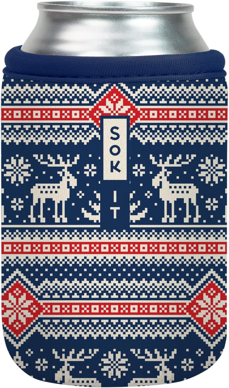 Sok It CanSok Sleeve for Beer & Soda Insulated Neoprene Cover (Sweater Weather, 12oz Can Sleeve)