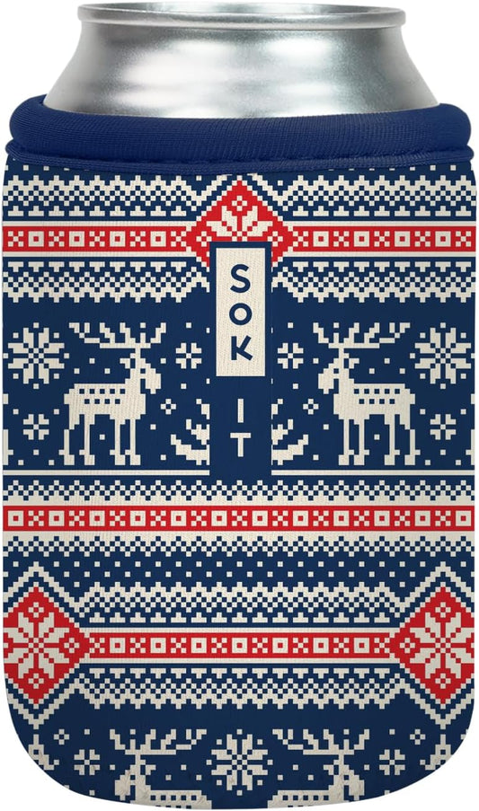 Sok It CanSok Sleeve for Beer & Soda Insulated Neoprene Cover (Sweater Weather, 12oz Can Sleeve)