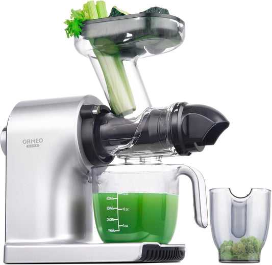 Juicer Machines,ORMEO HOME Cold Press Juicer with 3.60"Large Feed Chute For Vegetable and Fruit,Slow Masticating Juicers Easy to Clean,Quiet Motor,BPA-Free,High Juice Yield(Updated)