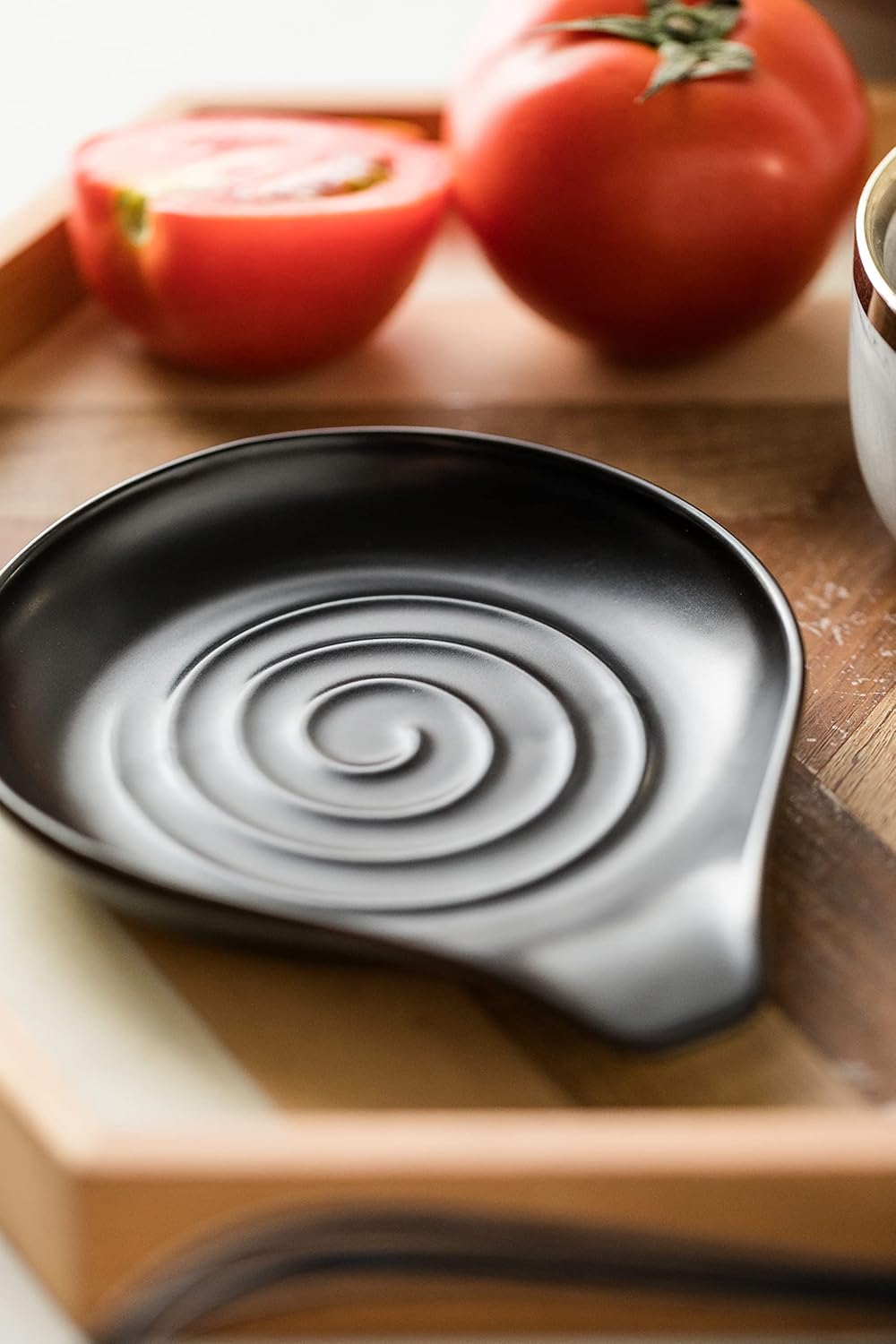 LAUCHUH Spoon Rest, Cooking Spoon Holder for Stove Top Large Kitchen Spatula Holder for Spoons, Ladles, Tongs, Christmas, Set of 2, Black