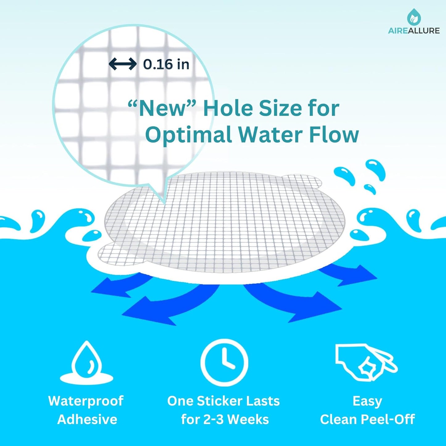 25 Pack, Disposable Shower Drain Hair Catcher Mesh Stickers