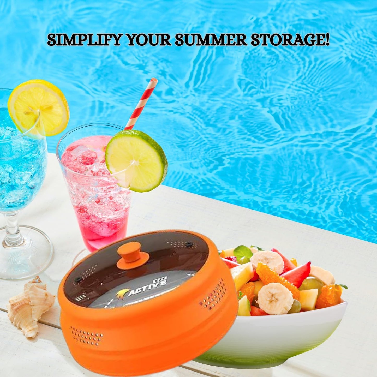 Collapsible Microwave Cover for Food - Silicone and Glass Splatter Guard Lid for 6-12 inch Plates & Bowls, Dishwasher Safe, Heat Resistant, BPA-Free, Orange