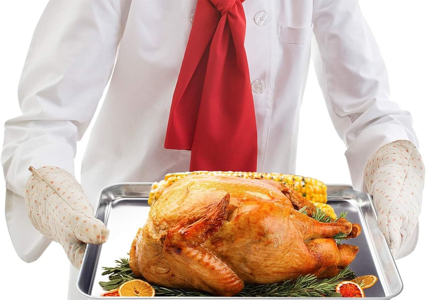 Baking Sheet, Yododo Stainless Steel Baking Pans Tray Cookie Sheet Toaster Oven Tray Pan Cookie Pan, Non Toxic & Healthy, Superior Mirror Finish & Rust Free, Easy Clean & Dishwasher Safe - 19.6 inch