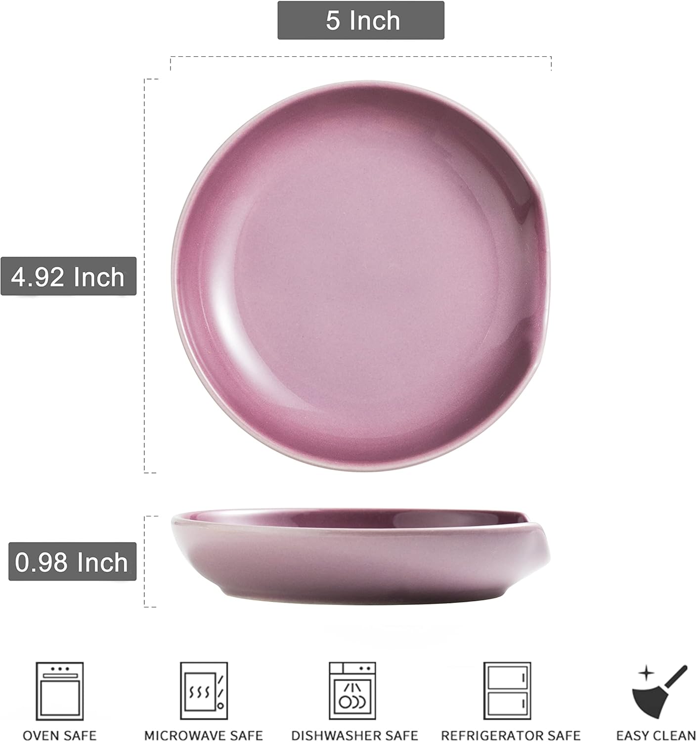 Spoon Rest for Kitchen Counter, Ceramic Utensil Rest Spoon Holder for Stove Top Cute Spoon Rests for Ladles Tongs Spatula, Kitchen Gadgets Housewarming Gift, Purple