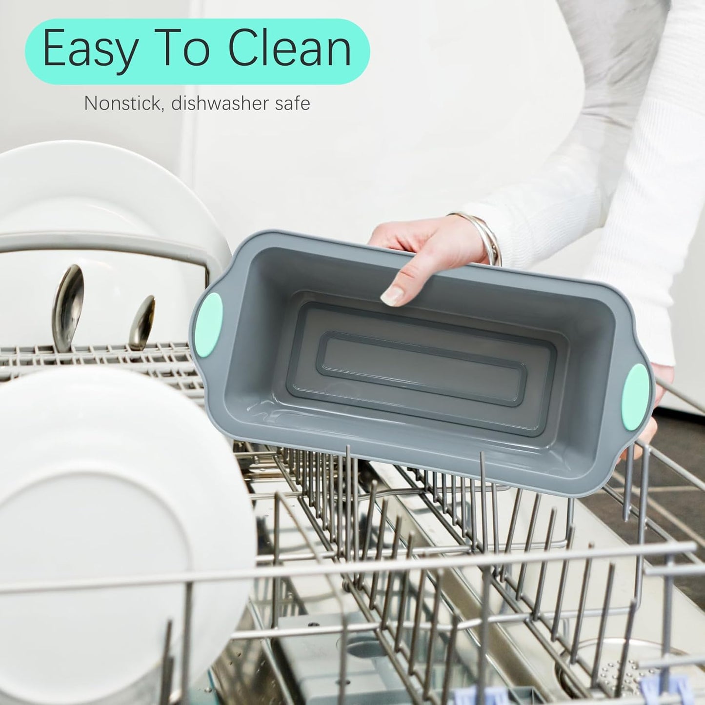 To encounter 9 Inch Silicone Bread and Loaf Pan, 2 Pack Food Grade Nonstick Silicone Molds for Baking Banana Bread, Meat Loaf, Pound Cake, with Metal Reinforced Frame More Strength