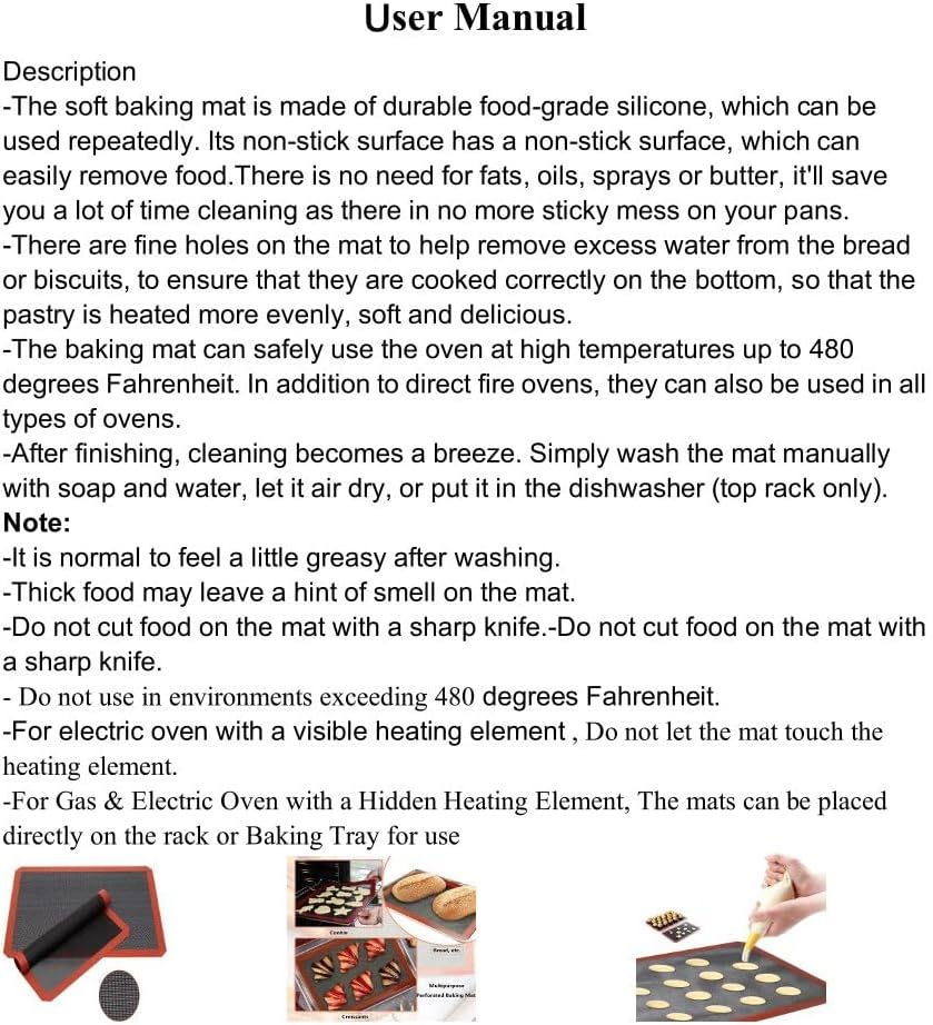 2 PCS Perforated Silicone Baking Mat, Macaron Baking Sheet, Reusable & Non-stick Bakeware Mats for Cookies, Macarons, Bread and Pastry，16.5""x11.6"" (Type 2-2pcs), Red