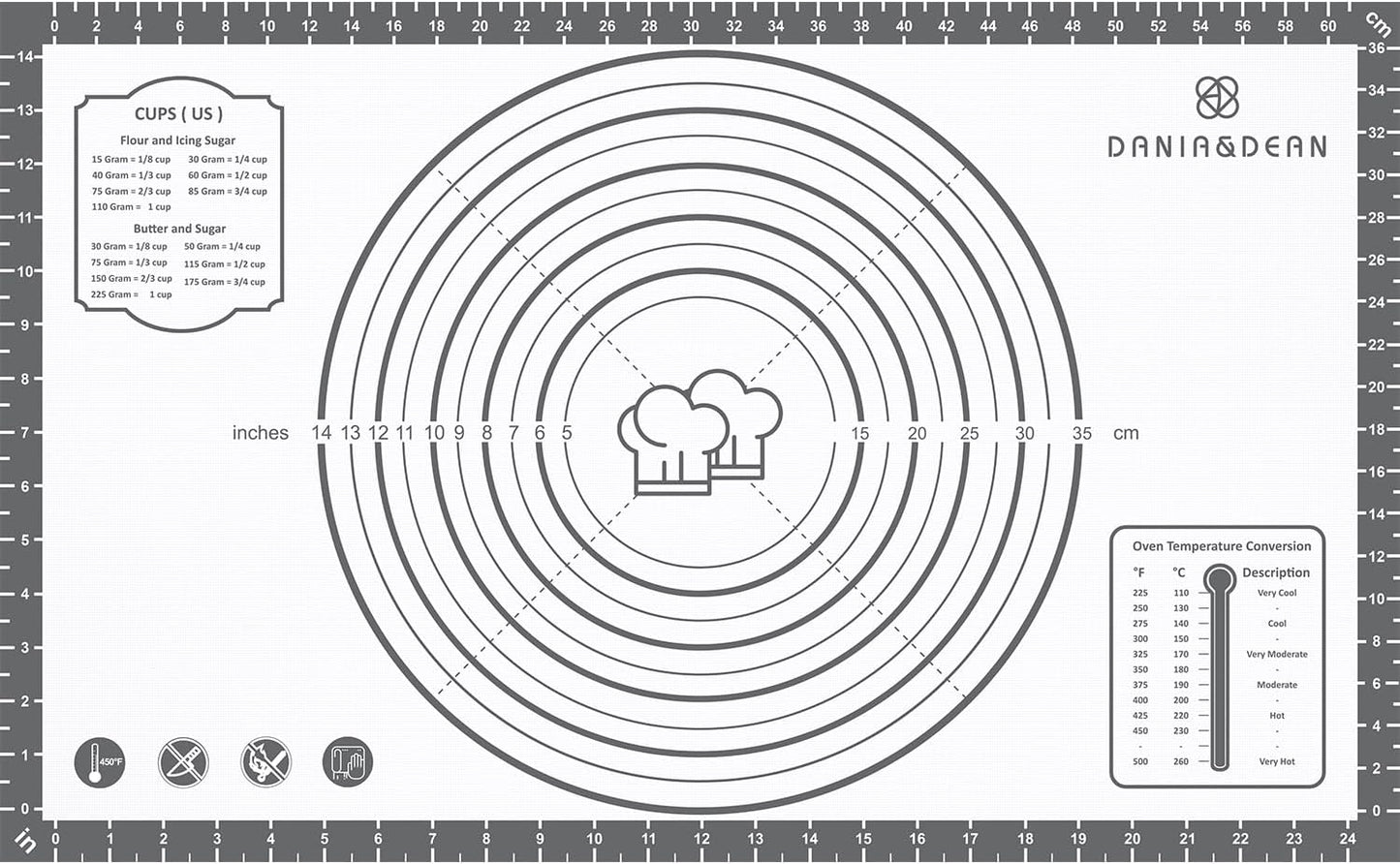 Silicone Mat, 26 x 16inch Extra Large Non-stick Pastry Baking Mat with Measurement, Resuable Thick Cookie Sheet Counter Mat, Dough Rolling Mat, Oven Liner, Fondant/Pie Crust Mat