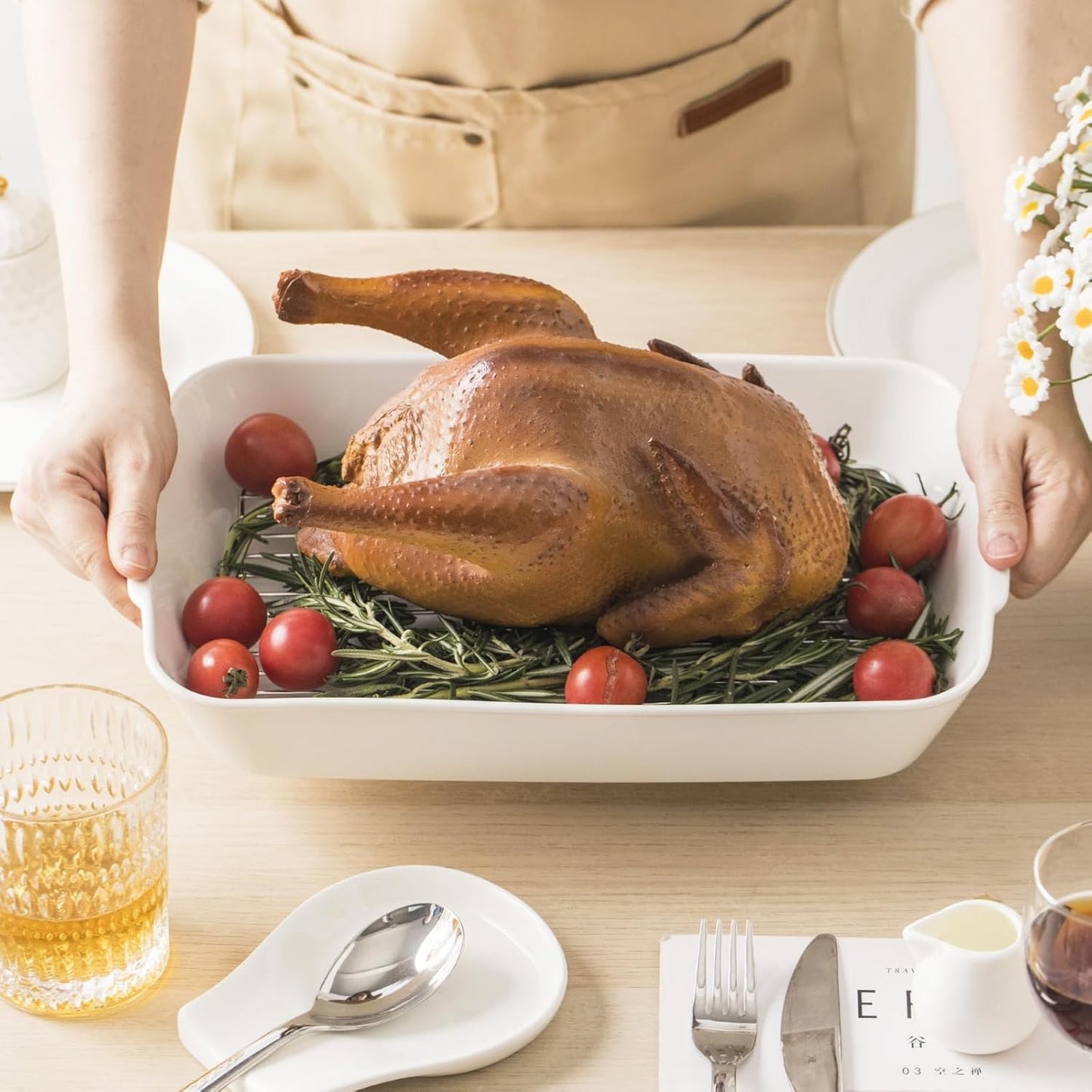 Casserole Dish Set for 2,Ceramic Baking Pan, Ceramic Baking Dish, Bakeware for Baking, Kitchen Decor, Microwave Oven Safe,Kitchen Decor (1.2QT/3QT)