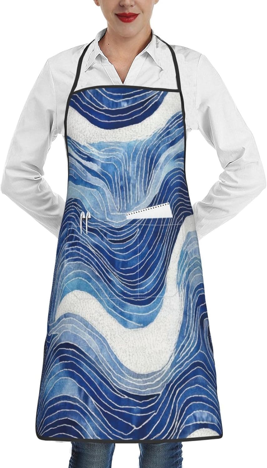 Women Men Bib Aprons Chef Cooking Aprons with Pockets for Kitchen Cooking BBQ Baking Grilling