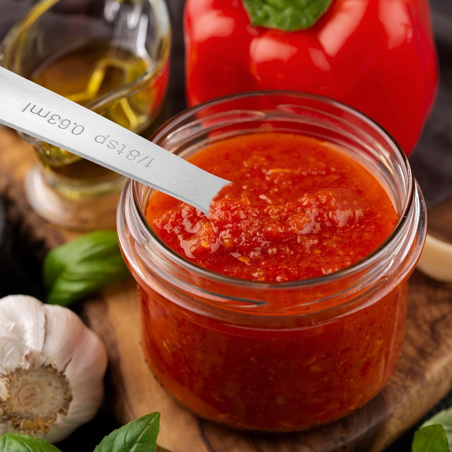 2 Pcs 1/8tsp Measuring Spoon (1/24 Tbsp | 0.63 ml | 0.63 cc) Steel Mini Spoons with Hanging Hole Individual Measure Scoop Only for Kitchen Cooking Spoon(Silver)