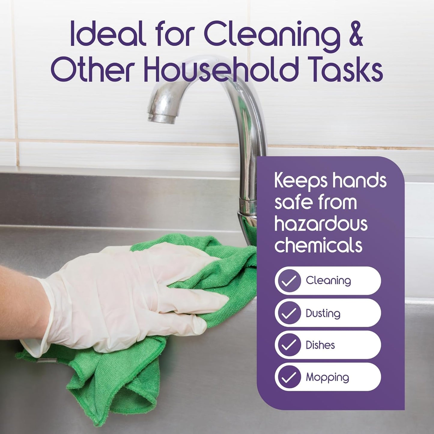 Inspire Exam Grade Powder & Latex Free Stretch Vinyl Gloves, Small, 100 Count