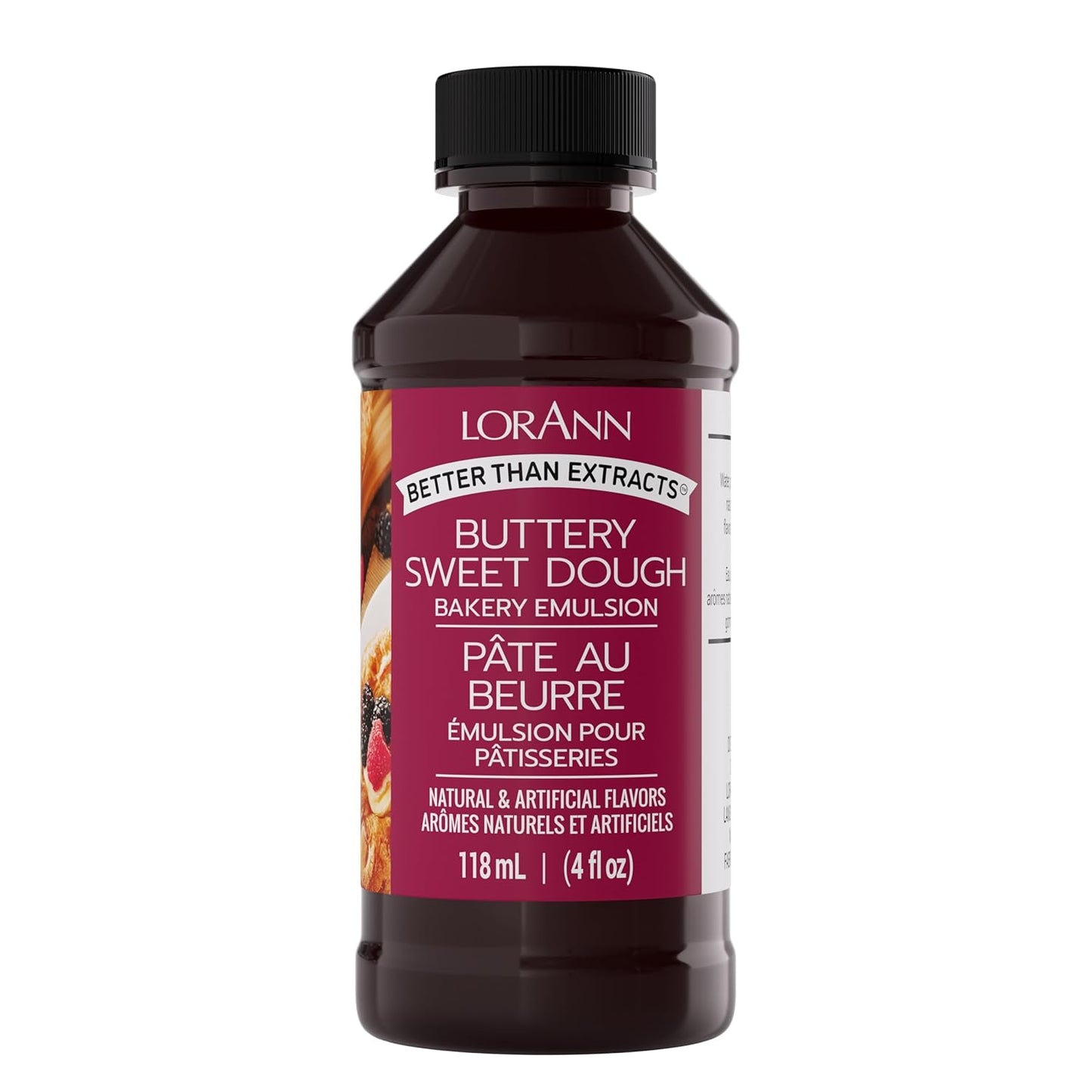 LorAnn Oils Buttery Sweet Dough Bakery Emulsion: Authentic Taste, Ideal for Amplifying Sweet Bready Notes in Baked Goods, Gluten-Free, Keto-Friendly, Essential for Your Kitchen, 4 Oz