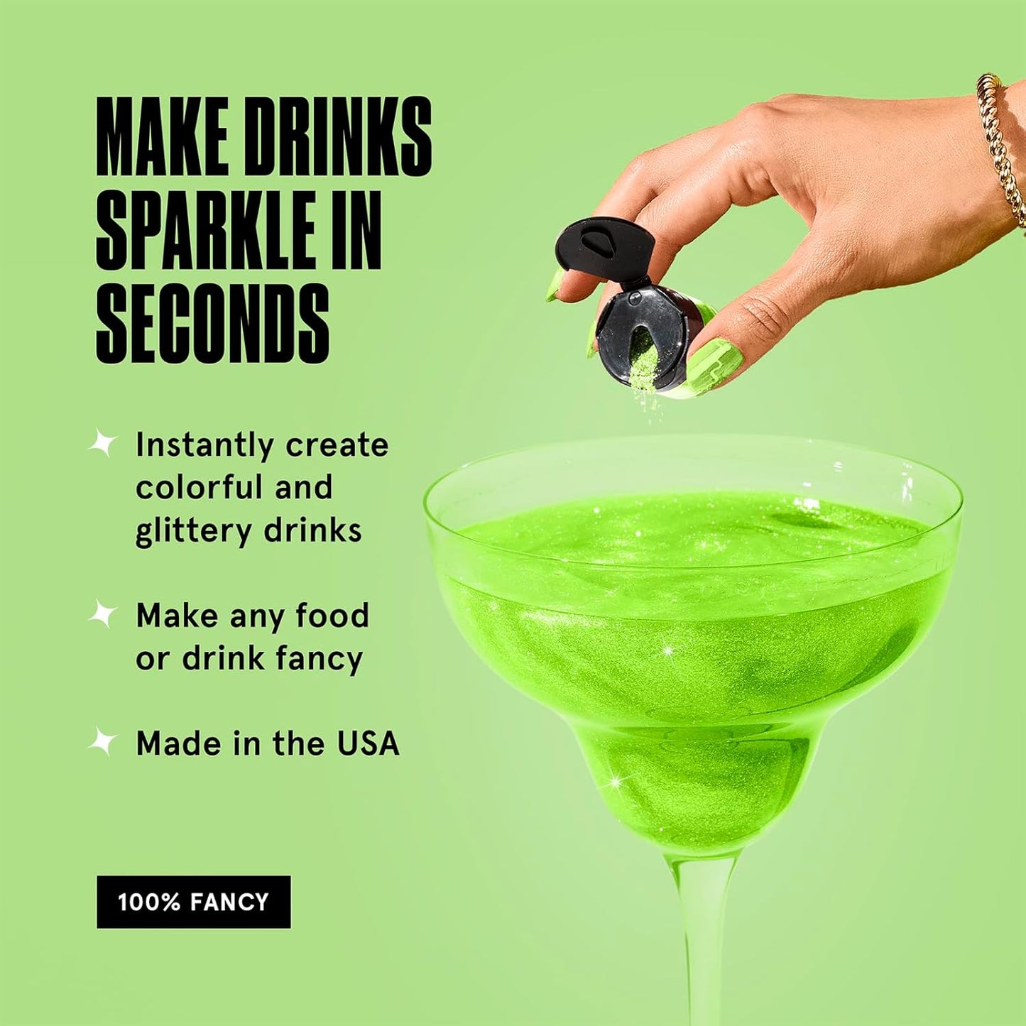 Fancy Sprinkles Limited Edition Halloween Peridot Green Premium Edible Glitter, 100% Edible Glitter for Sparkling Food & Drinks No Taste or Texture (4gm)