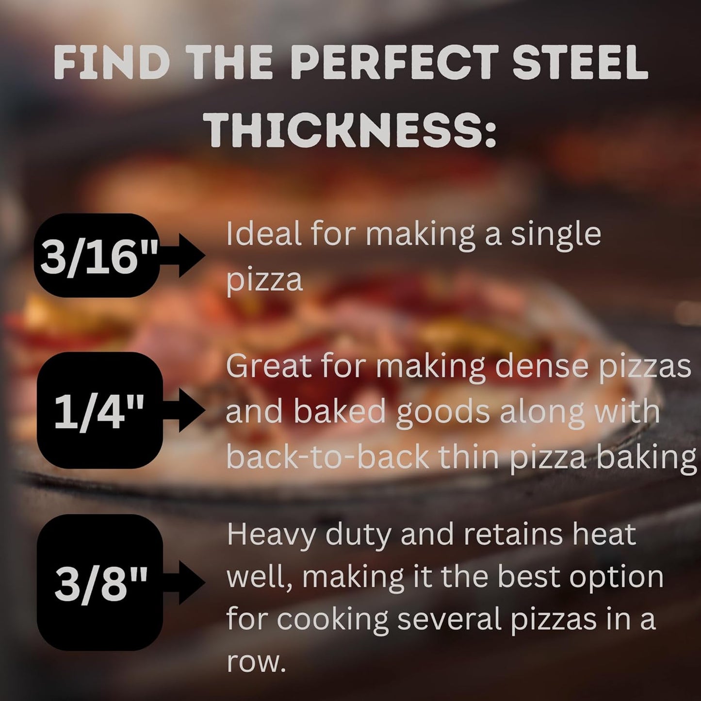 14" by 20" Pizza Steel (1/4" Thickness) - Multipurpose Cooking Steel for Ovens & Grills - Made in the USA