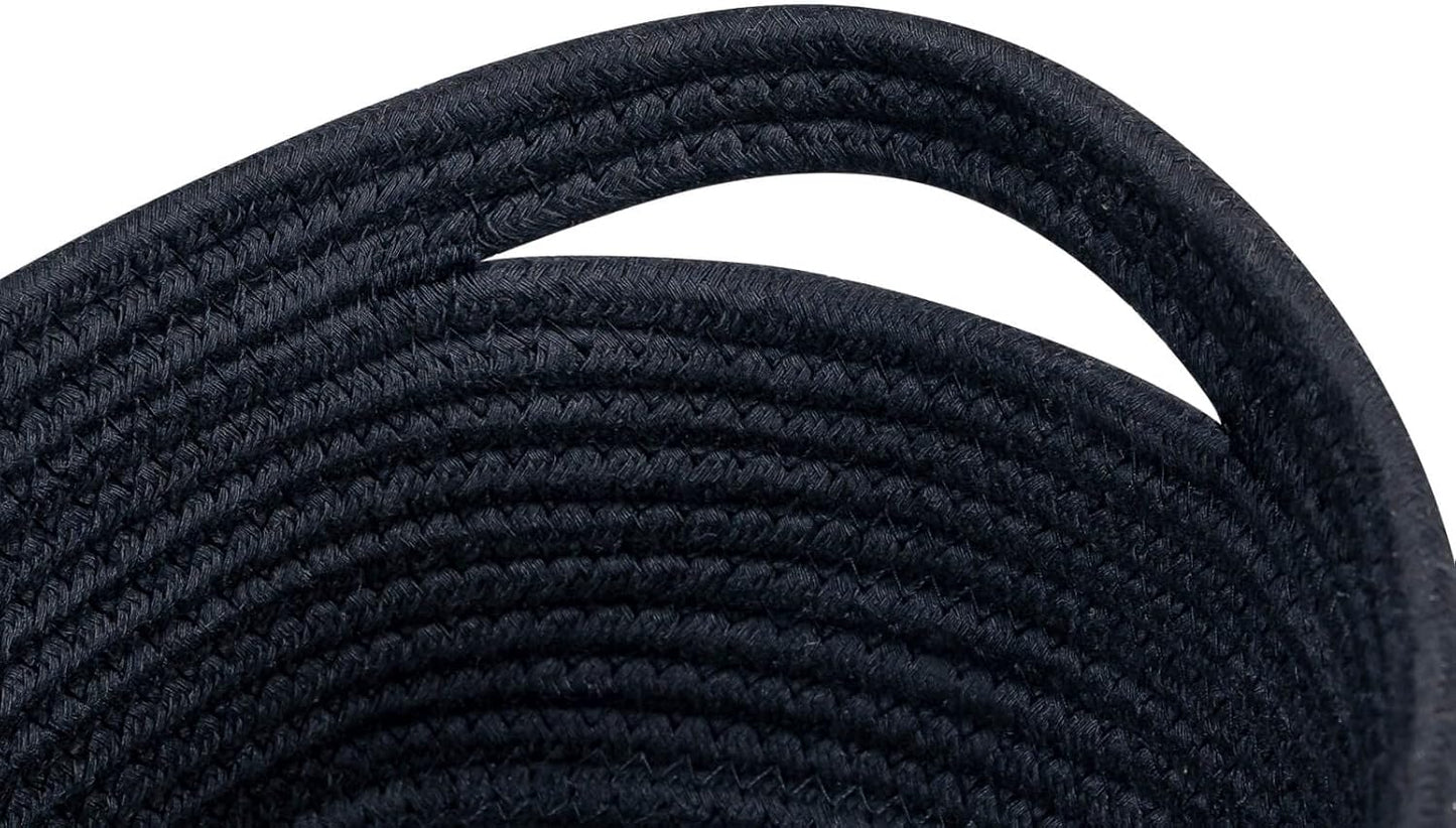 CubesLand Black Baskets Bins for Organizing,Small Woven Storage Baskets for Shelves,Cute Closet Cube Bins Set 3,Baby Nursery Toys Cube Bin,Home Decor Organization Storage