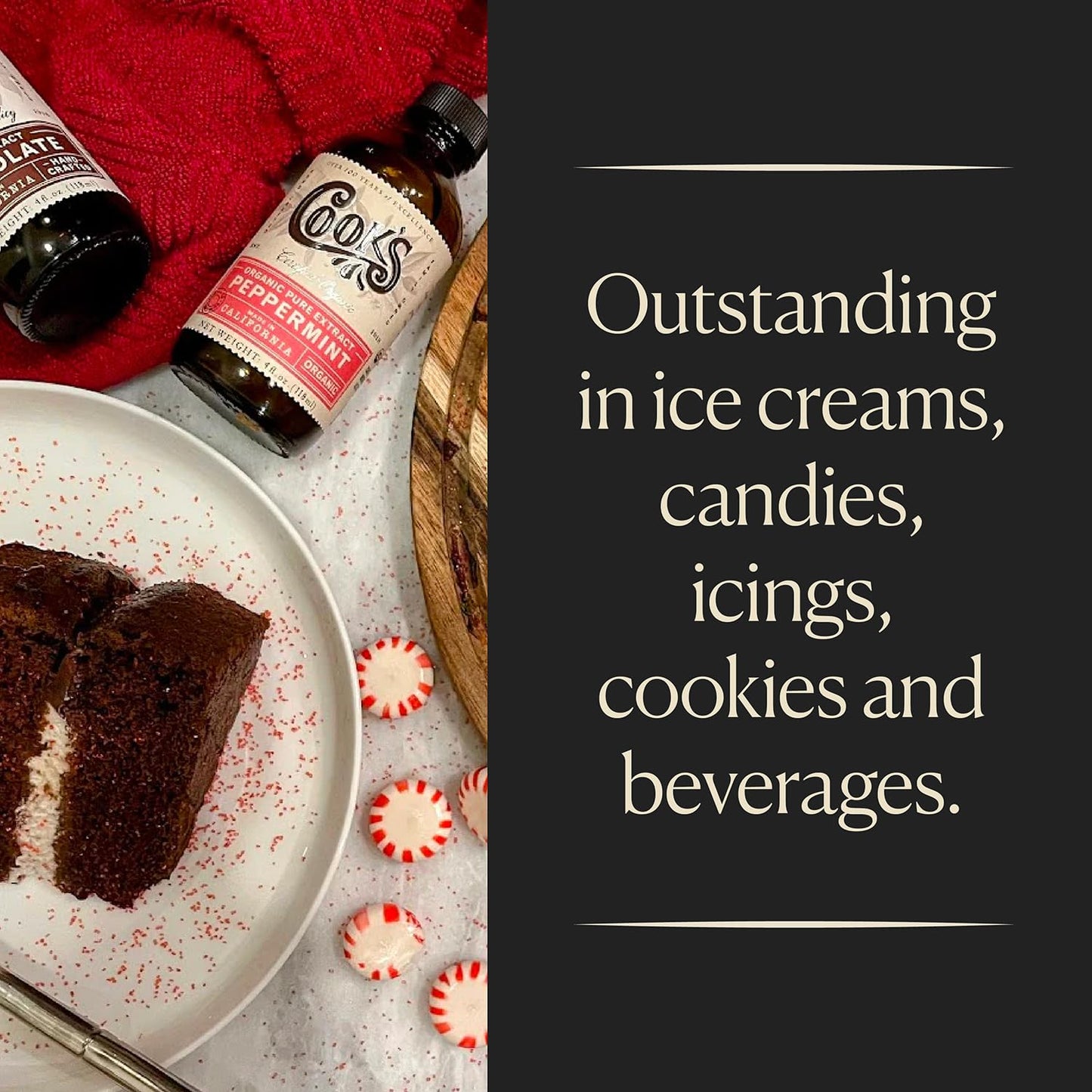 Cook's Pure Peppermint Extract,For Ice Creams, Candies, Icings, Cookies and Beverages, 128 oz (1 Gallon)