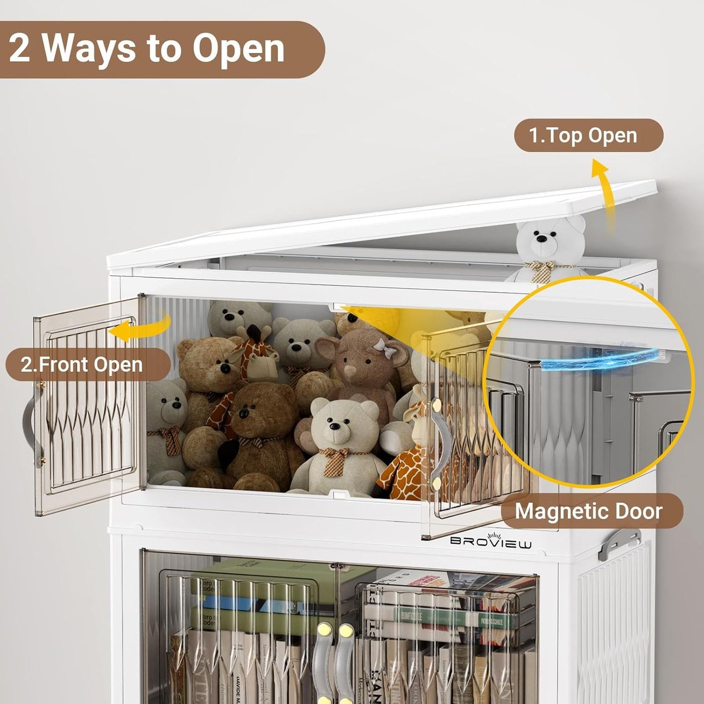 240Qt Stackable Storage Bins with Lid, Extra Large Closet Organizer Collapsible Drawer Boxes with Wheels, Folding Plastic Cabinet Containers for Home Kitchen Room Organization, 4Pack White