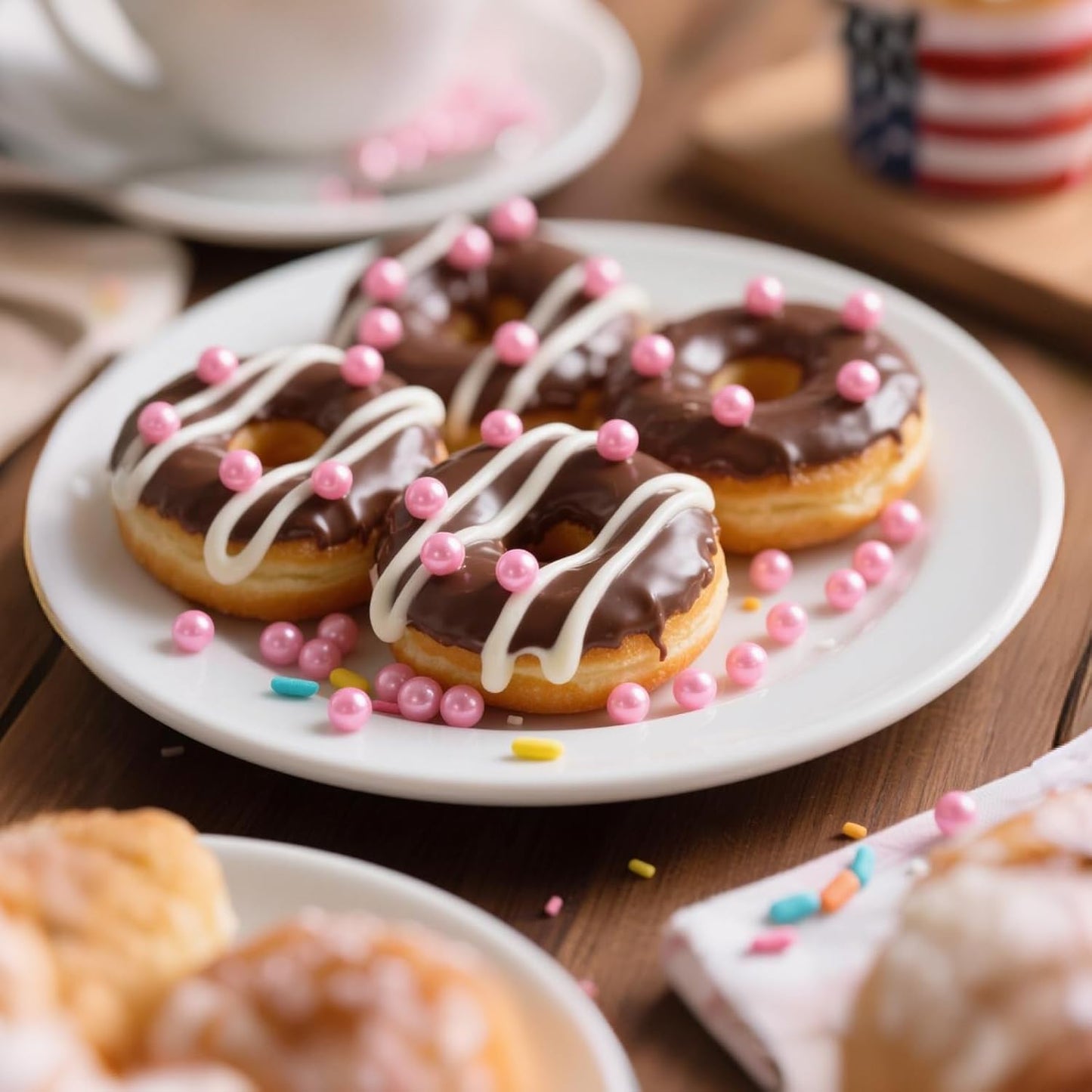 Pink Pearl Sprinkles for Cake Decorating,Edible Sugar Pearls for Baking,Mix Size,Mother's Day Cake Topper,Cupcake Cookie Decorating,Ice Cream Dessert Decorations,Valentines Birthday Christmas Supplies (130g/4.58oz)