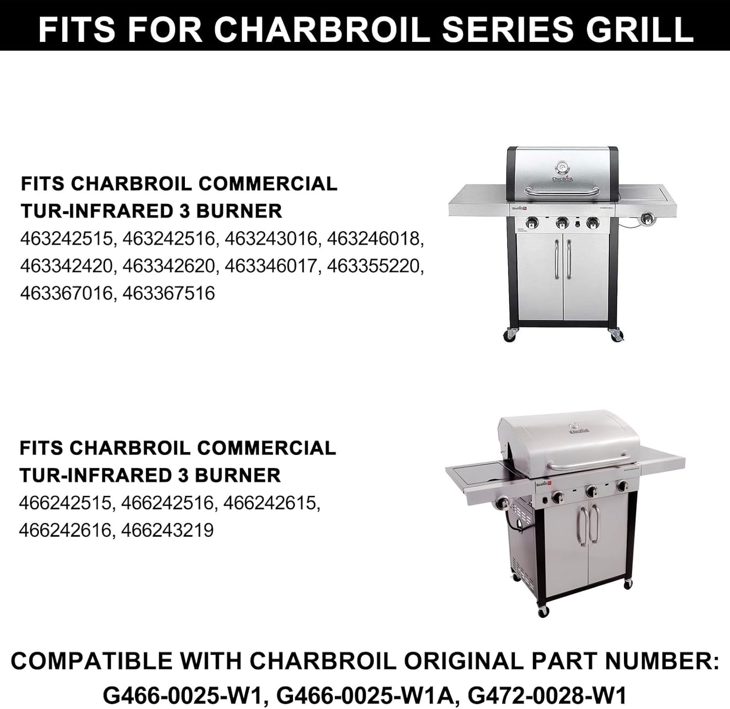 17" Cast Iron Grill Grates for Charbroil Commercial Infrared G466-0025-W1, Grate Replacement Parts for Charbroil 463242515 466242515 466242615 463242516 463243016 466242516 463367016