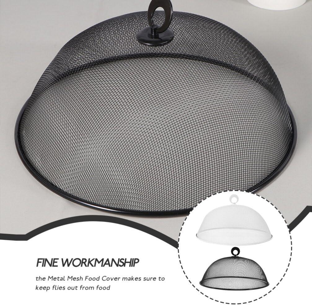 Metal Mesh Food Cover 2pcs Outdoor Mesh Food Tents Dome Screen Plate Cover 30cm Stainless Steel Fruit Fly Nets Picnic Food Umbrella for Table BBQ Camping