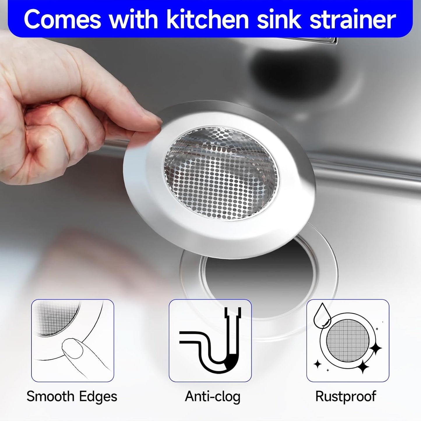 Sink Protectors for Kitchen Sink, Sink Grate Grid for Bottom of Sink, Metal Sink Rack, Bottom Basin Rack, Stainless Steel, 23" x 13"